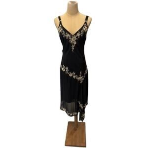 "R & M Richards" Bedazzled Dress SZ 14 VTG Dark‎ Fairy Whimsigoth Asymmetric Hem
